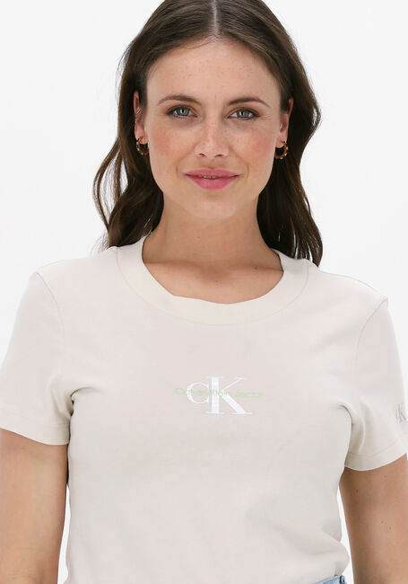 Nicht-gerade weiss CALVIN KLEIN T-shirt MONOGRAM SLIM TEE - large