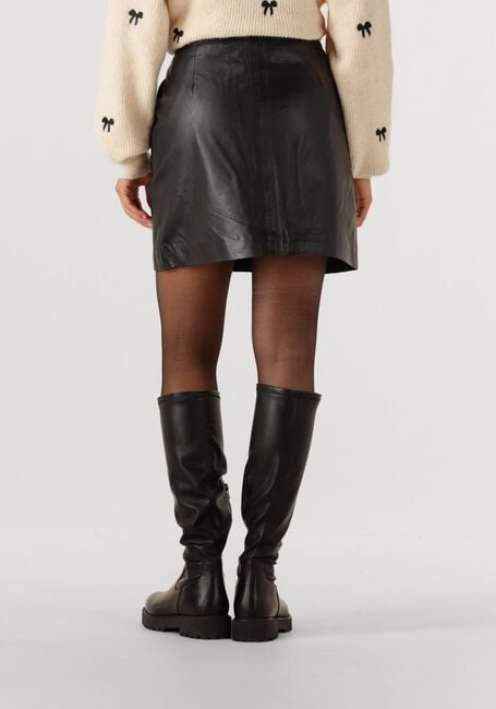Schwarze Y.A.S. Minirock YASLYMA HMW LEATHER SKIRT - large
