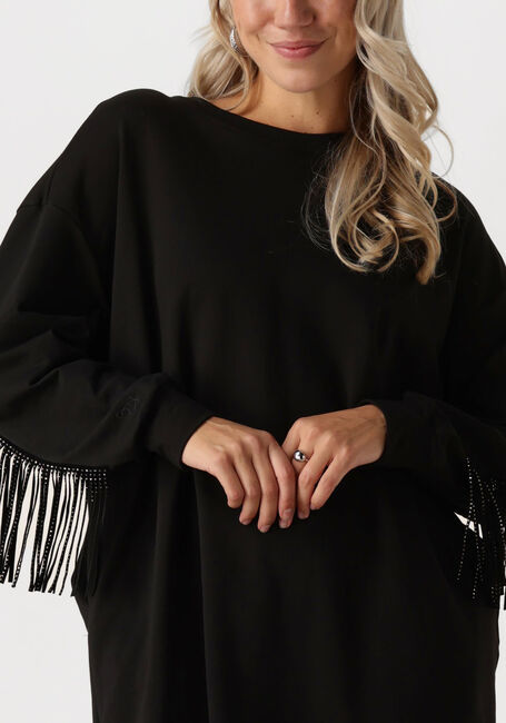 Schwarze CO'COUTURE Minikleid STUDCC FRINGE SWEAT DRESS - large