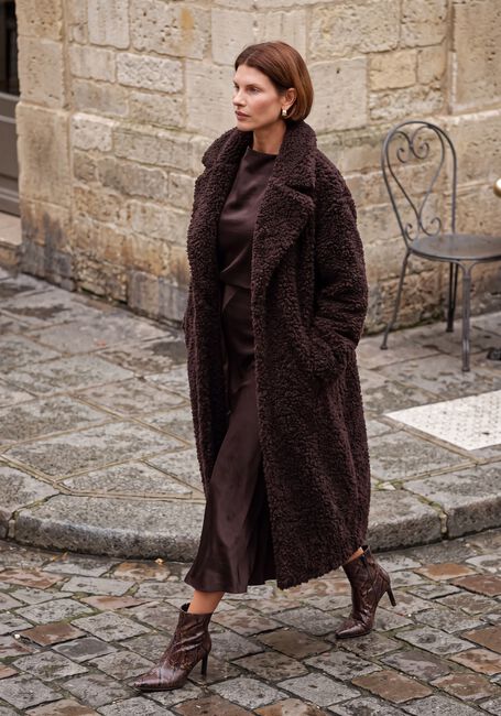Braune BEAUMONT Teddy-Jacke SASHA LONG COAT - large