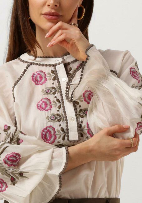Nicht-gerade weiss SUMMUM Blusen TOP FLOWER EMBROIDERY - large