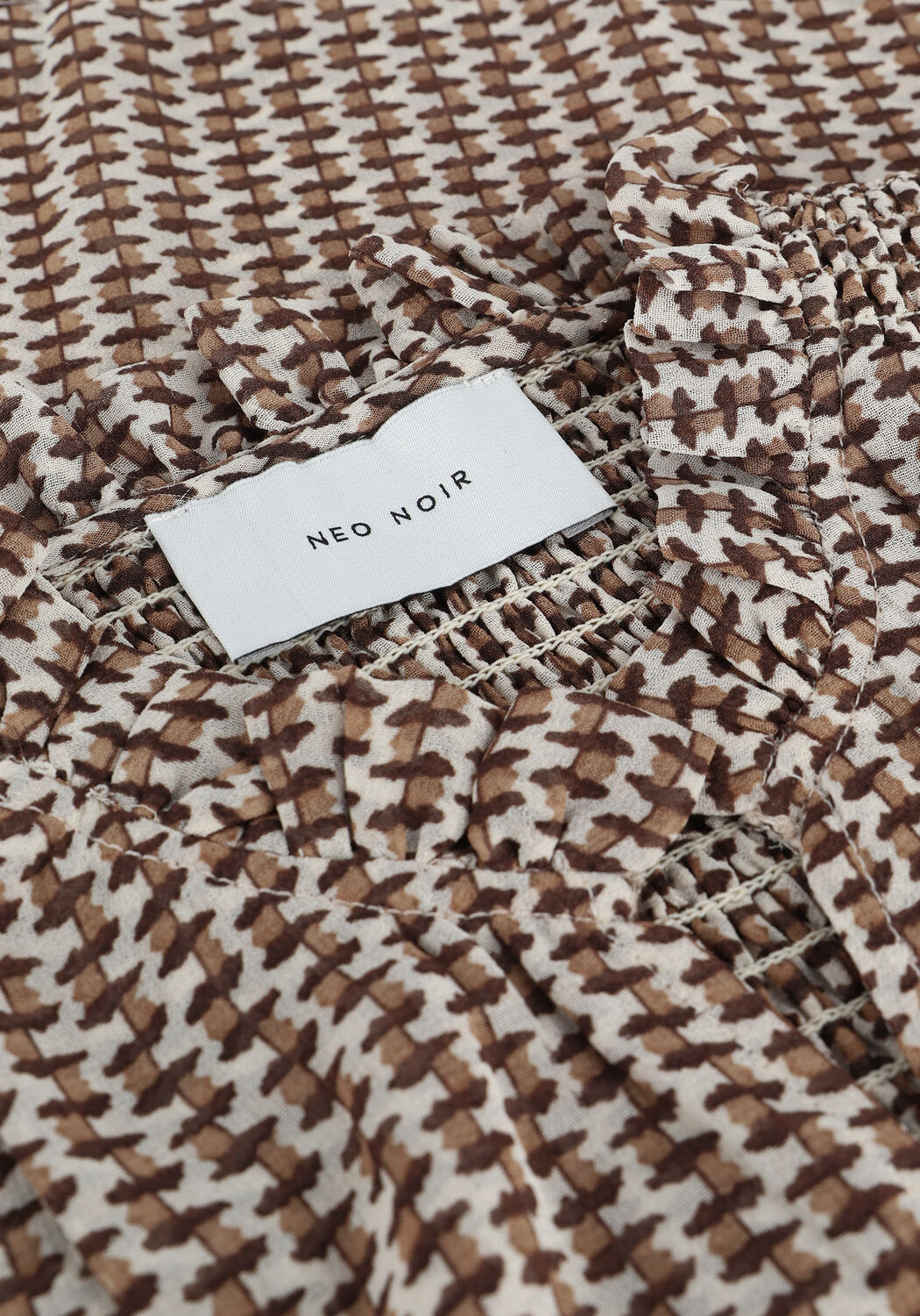 Camelfarbene NEO NOIR Blusen FILJA ABSTRACT BLOUSE - large