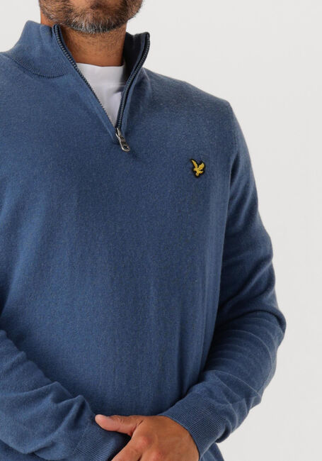 Blaue LYLE & SCOTT Pullover COTTON MERINO QUARTER ZIP JUMPER - large