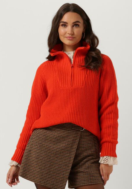 Orangene CC HEART Pullover AVERY ZIP KNIT SWEATER - large