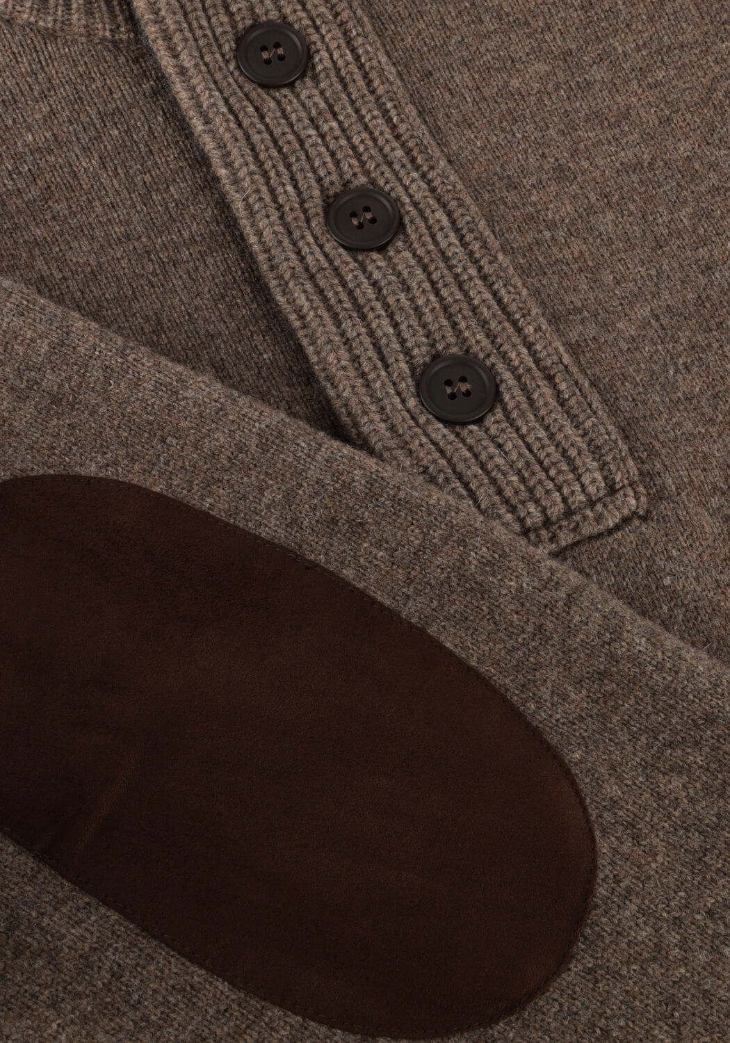 Braune BARBOUR Pullover ESSENTIAL PATCH HALF ZIP KNITTED JUMPER - large