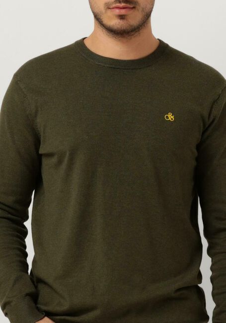 Grüne SCOTCH & SODA Pullover ESSENTIALS ECOVERO VISCOSE-NYLON CREWNECK PULLOVER - large