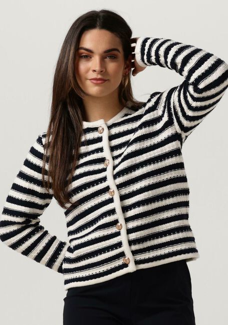 Dunkelblau NEO NOIR Strickjacke LIMONE STRIPE KNIT JACKET - large