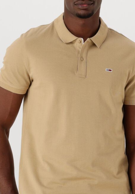 Beige TOMMY JEANS Polo-Shirt TJM SLIM PLACKET POLO EXT - large