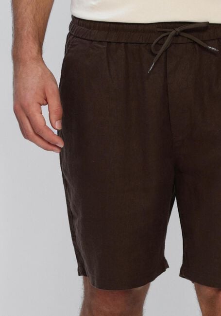 Braune LES DEUX Kurze Hose OTTO LINEN SHORTS - large