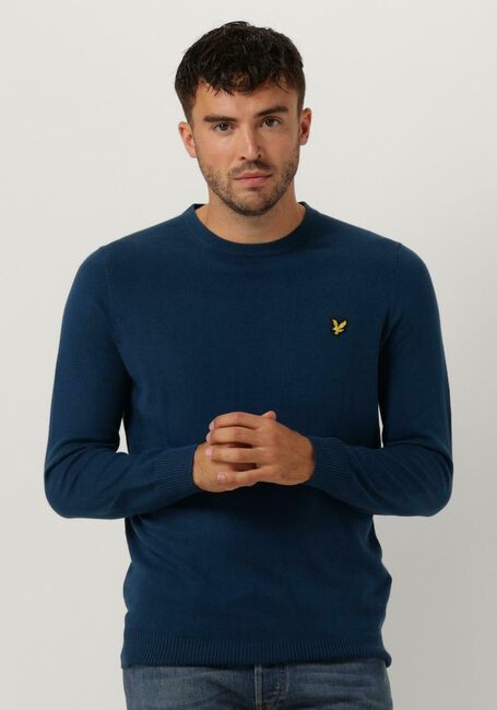 Blaue LYLE & SCOTT Pullover COTTON MERINO CREW JUMPER - large