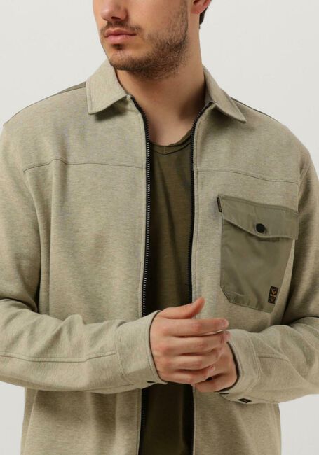 Olive PME LEGEND Overshirt LONG SLEEVE SHIRT SPACER SWEAT OVERSHIRT - large