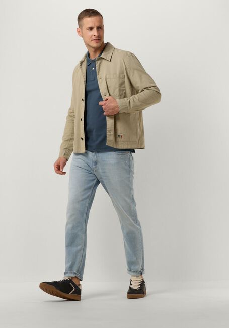 Blaue PS PAUL SMITH Polo-Shirt MENS SLIM FIT LS POLO SHIRT ZEBRA - large