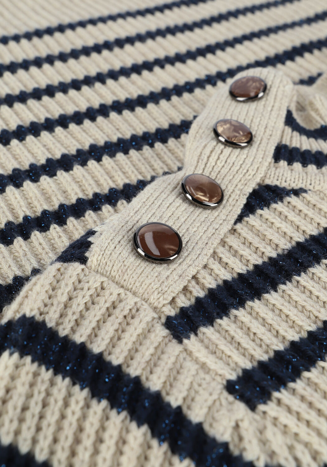 Beige MOS MOSH Pullover LINN STRIPE KNITT - large