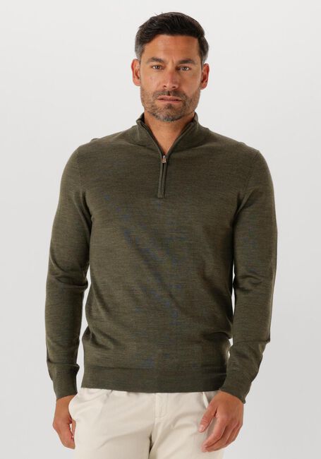 Grüne PROFUOMO Pullover PULLOVER HALF ZIP MERINO - large