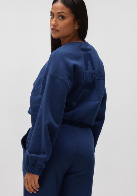 Dunkelblau ALIX THE LABEL Sweatshirt LADIES KNITTED CROPPED A SWEATER - large