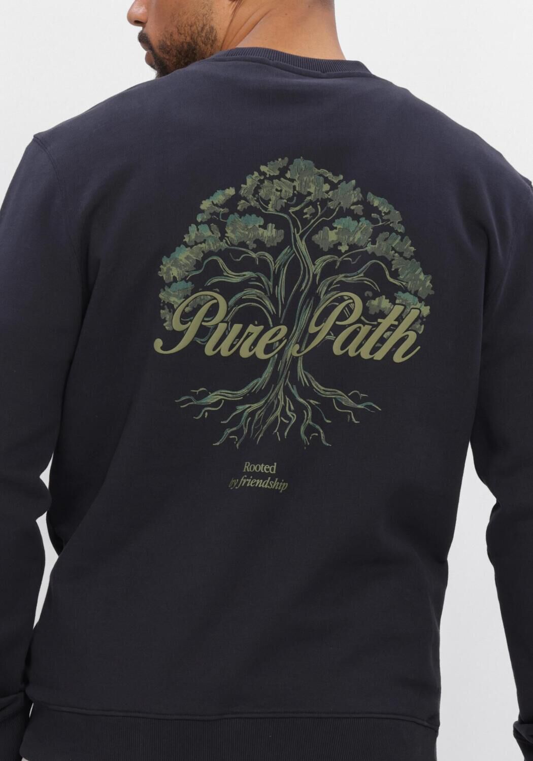 Dunkelblau PURE PATH Sweatshirt ROOTED TREE - large