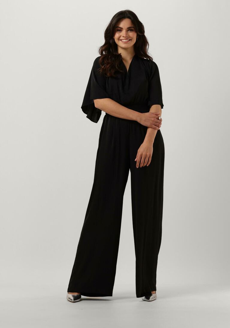 schwarze access jumpsuit jumpsuit with batwing sleeves