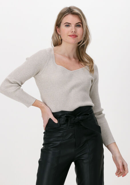 Sand CO'COUTURE Top BADU OPEN NECK KNIT - large