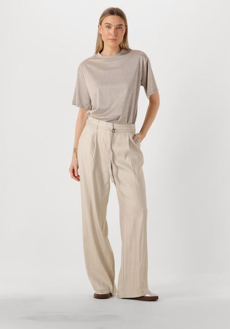 Beige SUMMUM Hose TROUSERS WIDE LINEN BLEND TWILL - large