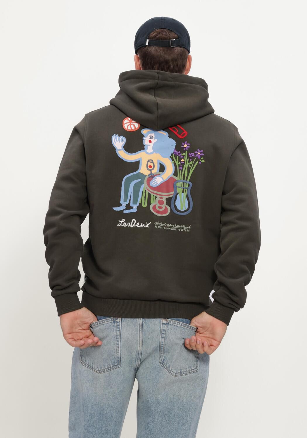 Gr&uuml;ne LES DEUX Pullover RURAL HOODIE - large