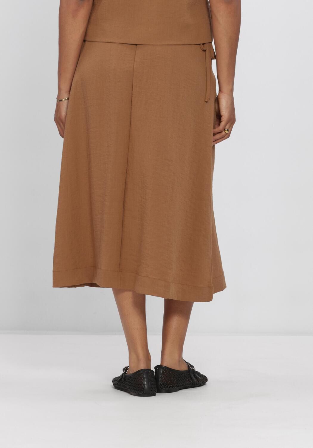 Braune OBJECT Midirock OBJRINI MIDI SKIRT 145 ND - large