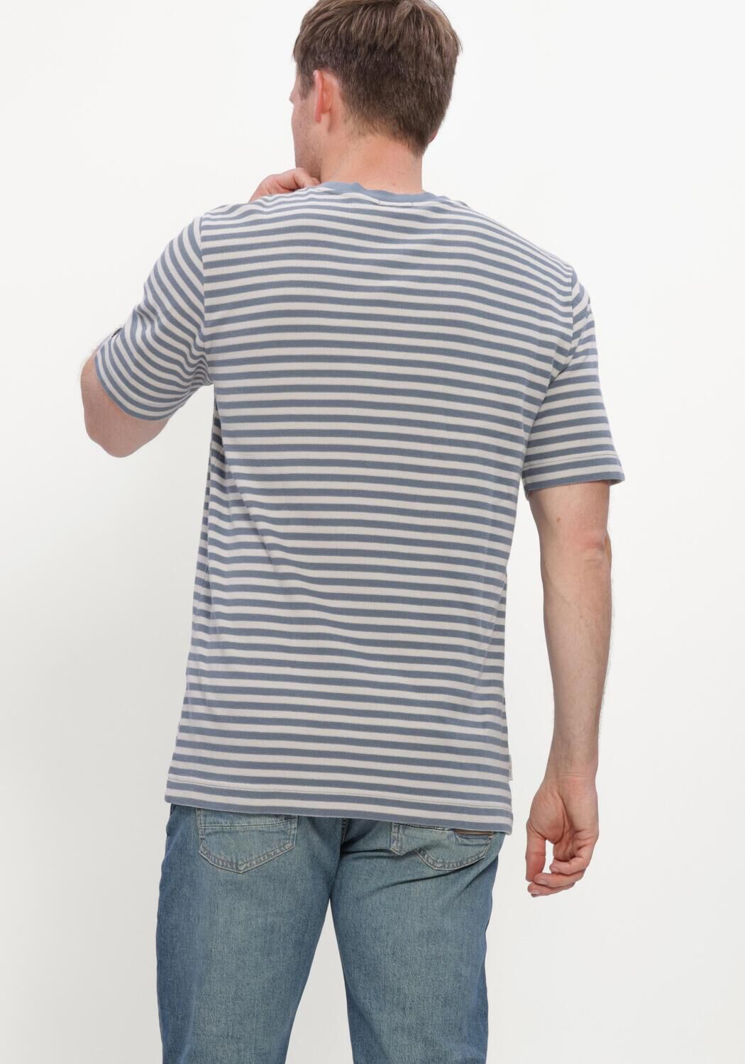 Blaue CAST IRON T-shirt SHORT SLEEVE R-NECK REGULAR FIT WAFFLE STRIPE - large