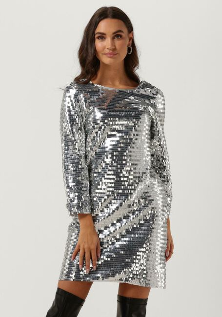 Silberne Y.A.S. Minikleid YASROARING 7/8 MINI SEQUIN DRESS - large