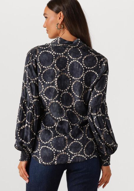 Schwarze SUMMUM Blusen TOP ALL OVER PRINT - large