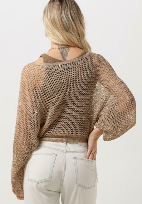 Beige RESORT FINEST Pullover CROCHET SWEATER - large