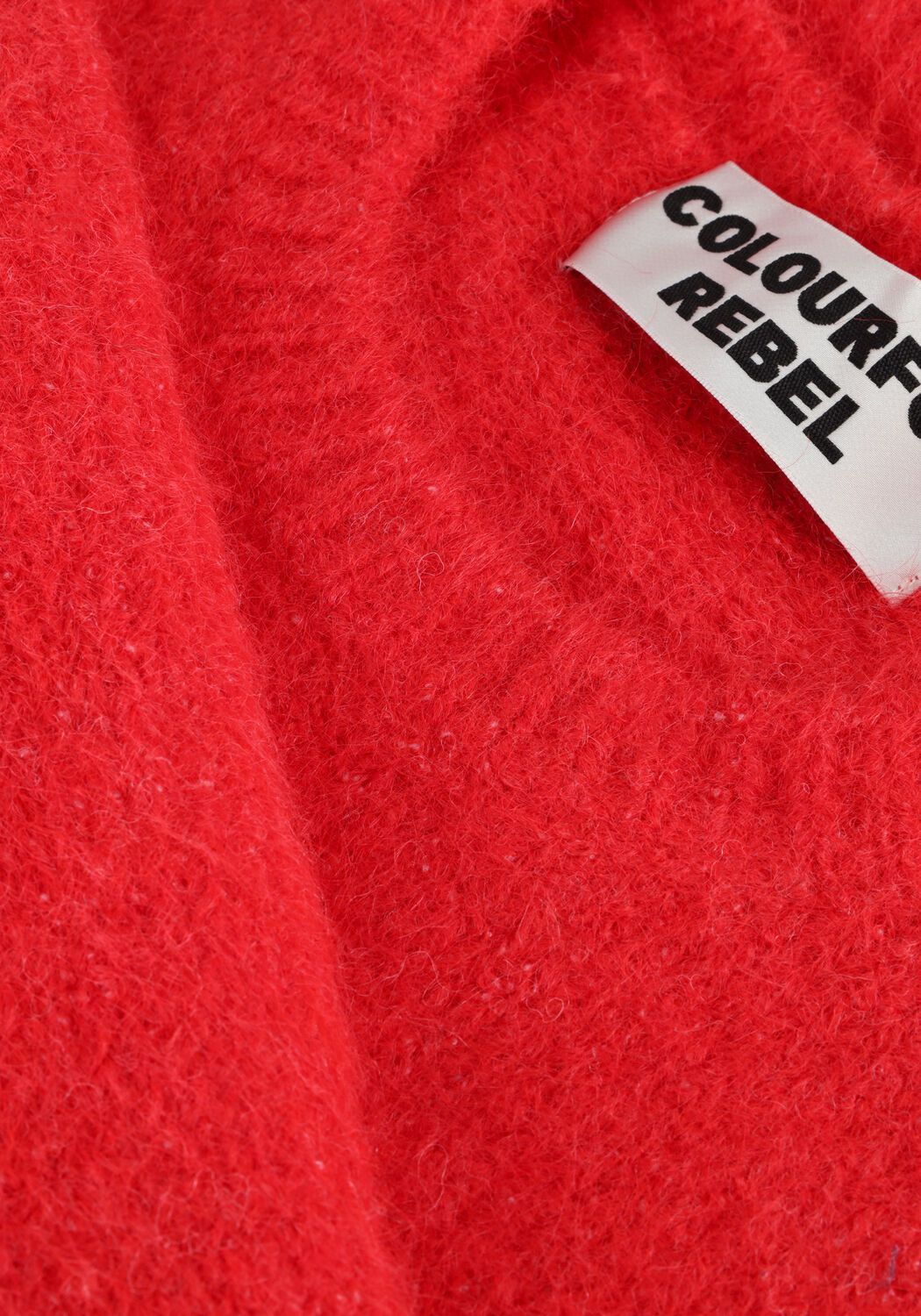 Rote COLOURFUL REBEL Pullover OLIVIA CREWNECK KNITTED SWEATER - large