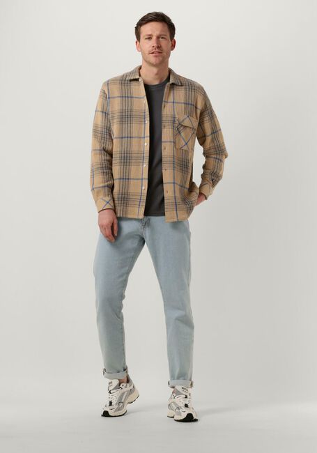 Camelfarbene WOODBIRD Overshirt PRIZE CHECK SHIRT - large