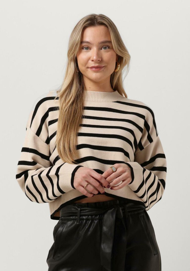 ecru neo noir pullover rebekka stripe knit blouse