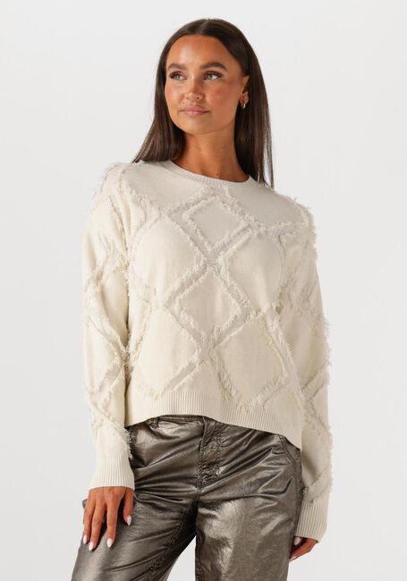 Ecru SUMMUM Pullover SWEATER COMFY VISCOSE BLEND KNIT - large