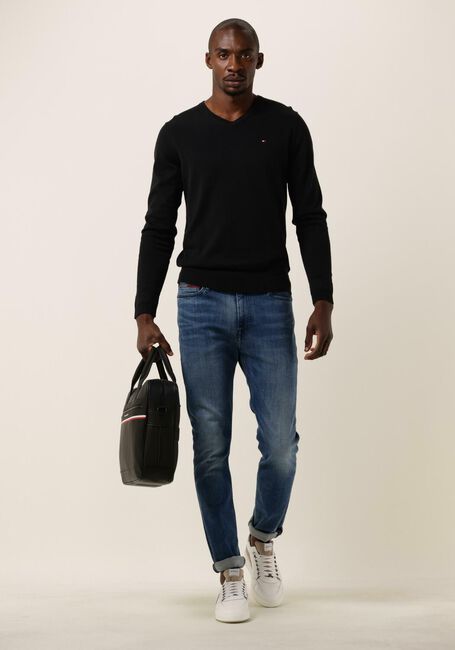 Schwarze TOMMY HILFIGER Pullover CORE COTTON-SILK VNECK - large