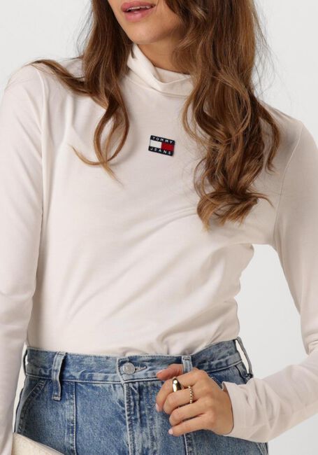 Weiße TOMMY JEANS Rollkragenpullover TJW SLIM BADGE MOCKNECK - large