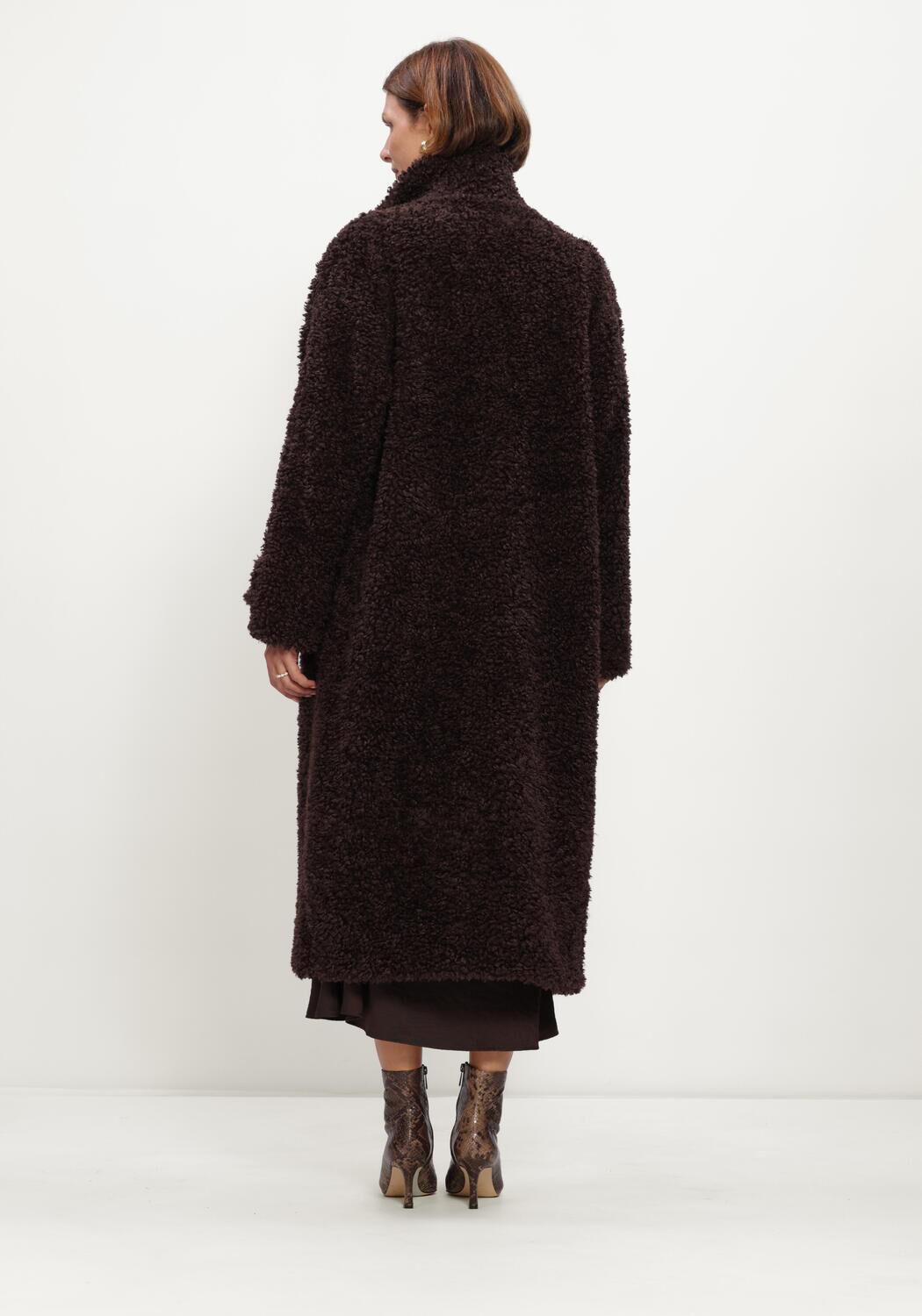 Braune BEAUMONT Teddy-Jacke SASHA LONG COAT - large