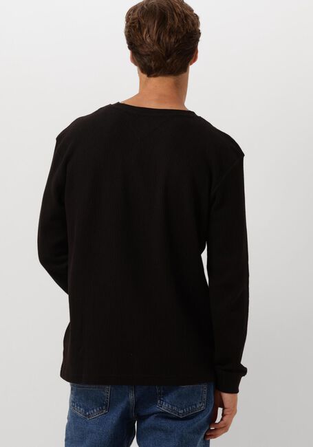 Schwarze TOMMY JEANS Pullover TJM REG WAFFLE L/S TEE - large