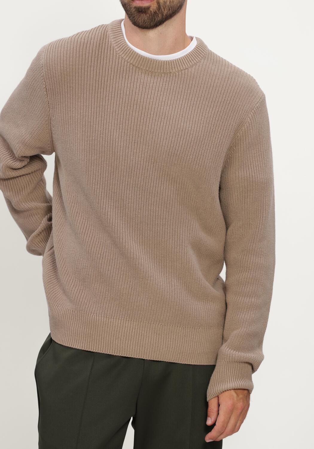 Beige LES DEUX Pullover RIB CREWNECK KNIT - large