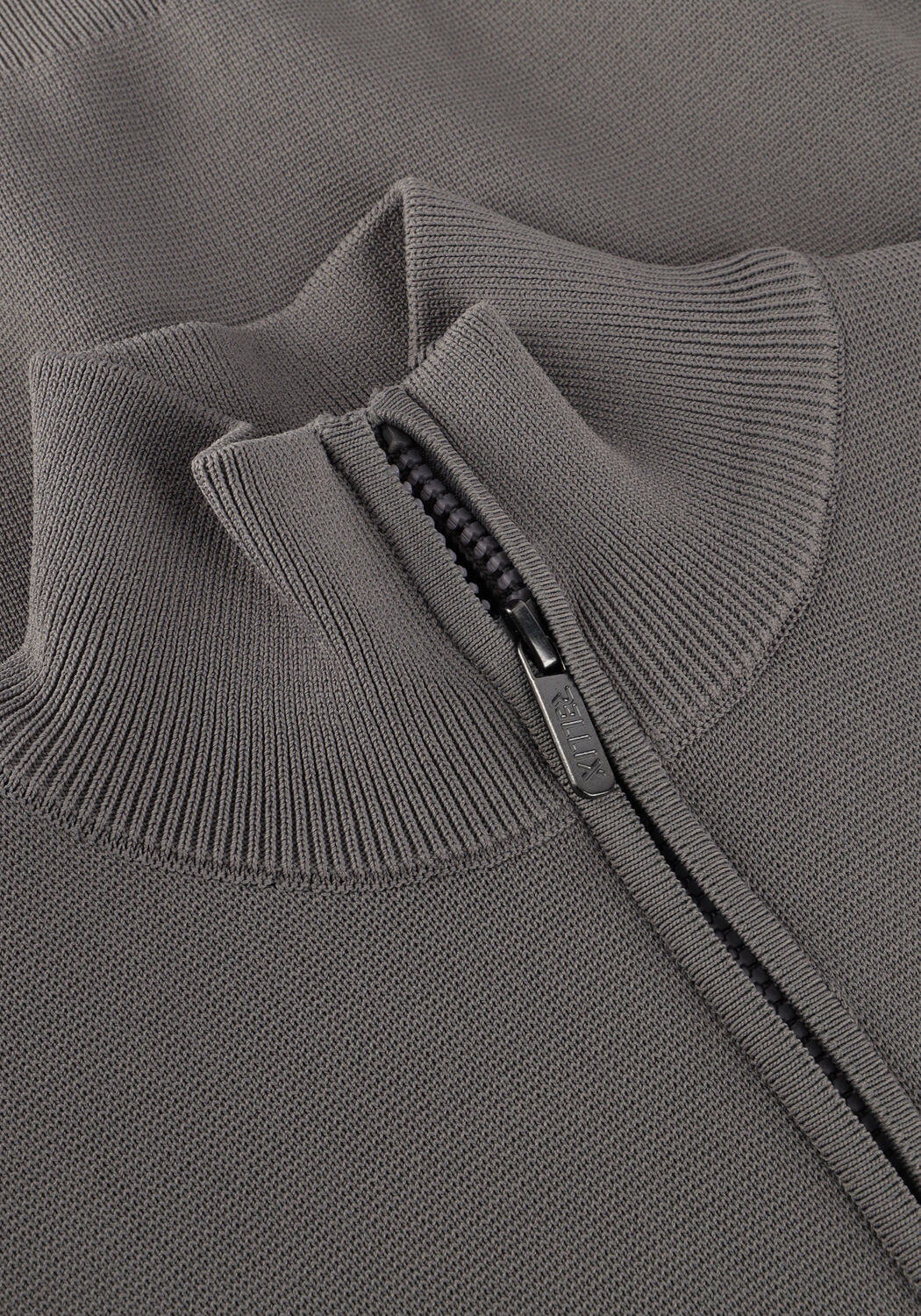 Graue RELLIX Pullover KNITWEAR ZIP COLLAR - large