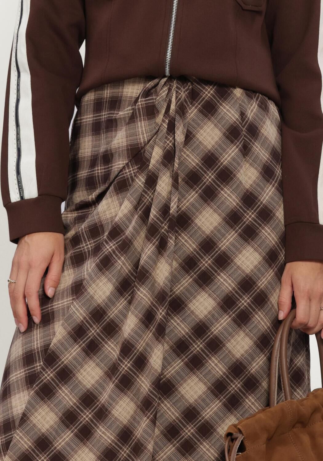 Braune AIMEE THE LABEL R&ouml;cke HAVANAW6 CHECK SKIRT - large