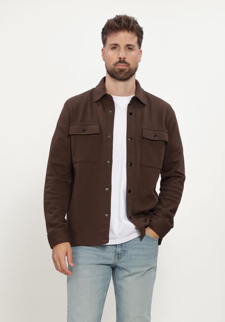 Braune SELECTED MEN Overshirt SLHJACKIE SWEAT JACKET NOOS - large