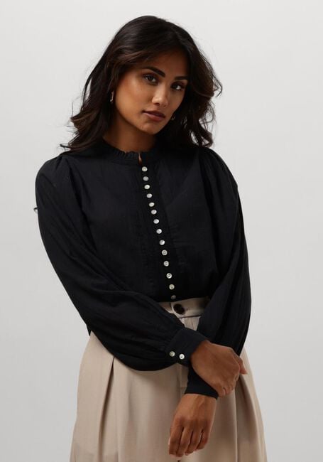 Schwarze RUBY TUESDAY Blusen IREM BLOUSE WITH SMALL PLEATS + BUTTONS PLACKET - large