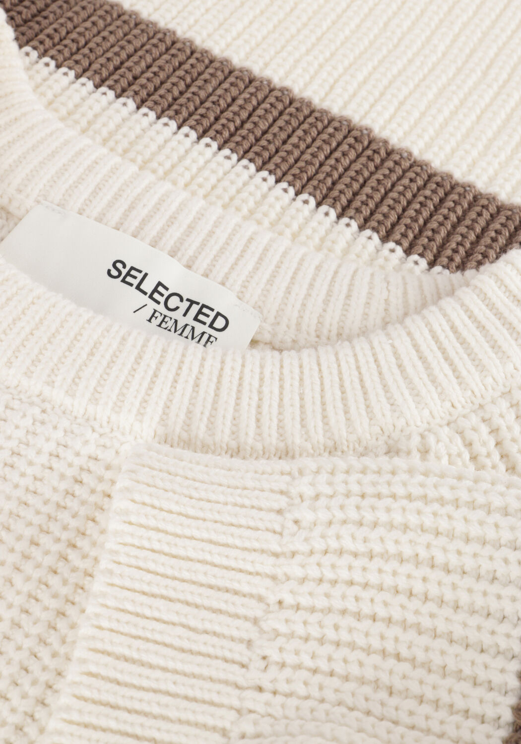 Wei&szlig;e SELECTED WOMEN Pullover SLFBLOOMIE SS KNIT O-NECK - large