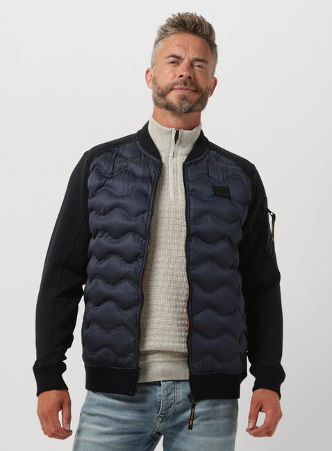 Blaue PME LEGEND Jack ZIP JACKET TERRY MIXED PADDED NYLON - large
