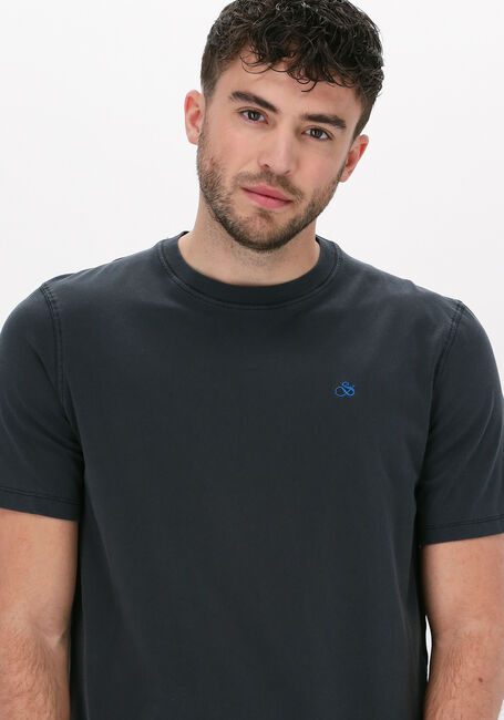 Schwarze SCOTCH & SODA T-shirt GARMENT-DYED CREWNECK TEE WITH EMBROIDERY LOGO - large