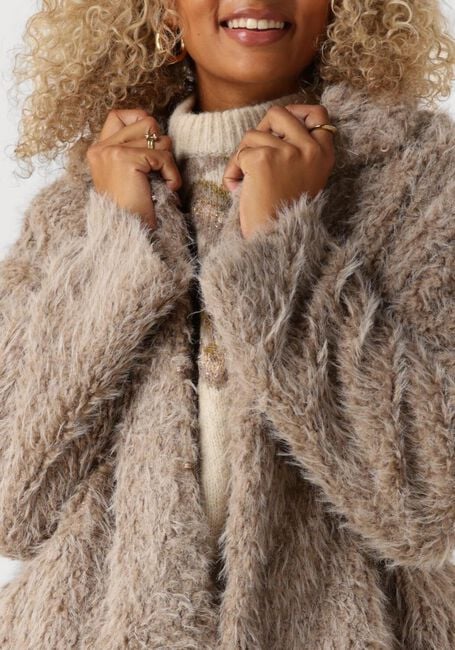 Beige Y.A.S. Fake-Fur-Jack YASTEDSY JACKET - large
