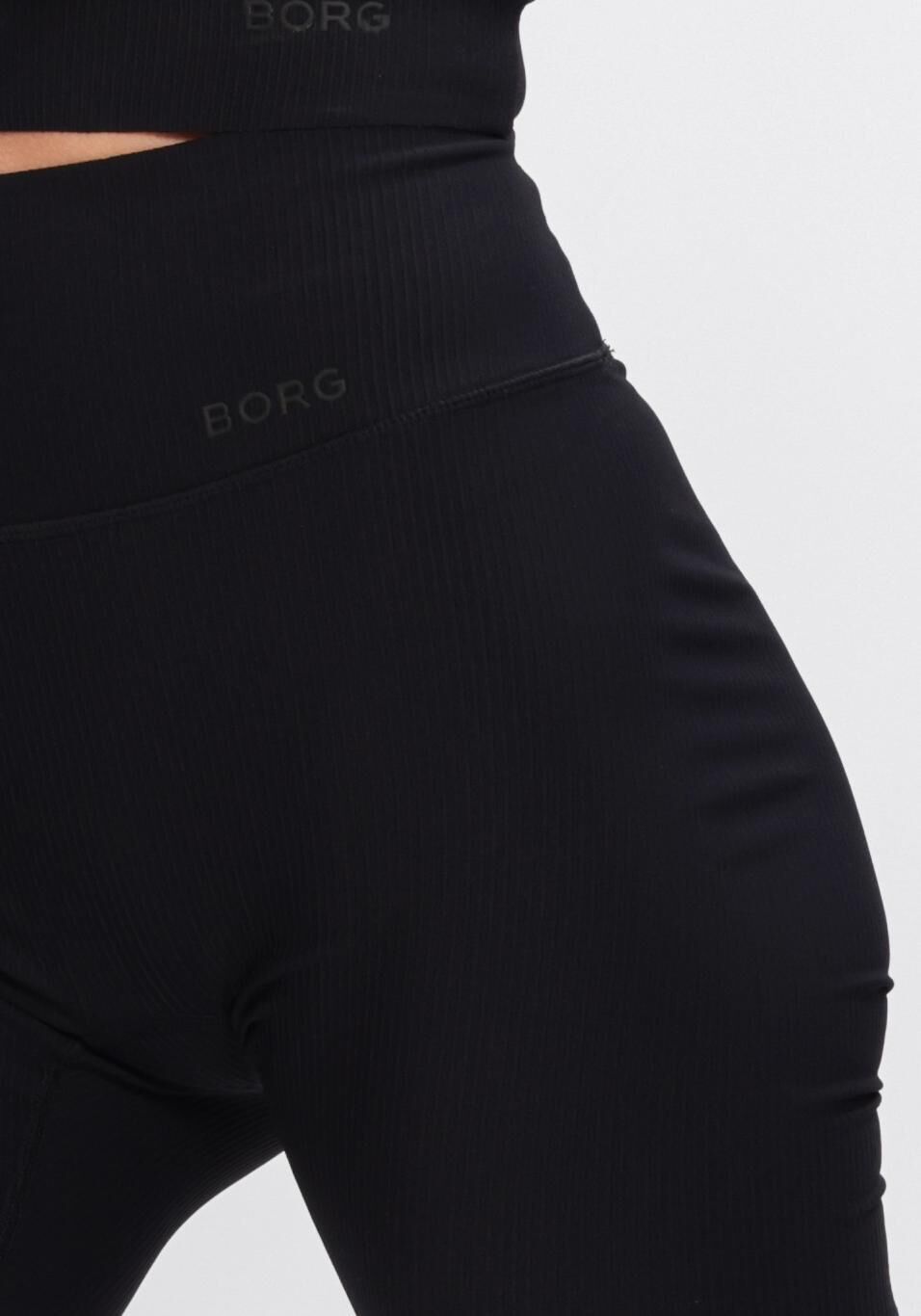 Schwarze BJORN BORG Hosen STUDIO RIBBED SHORTS - large