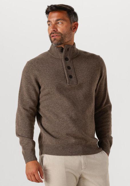Braune BARBOUR Pullover ESSENTIAL PATCH HALF ZIP KNITTED JUMPER - large
