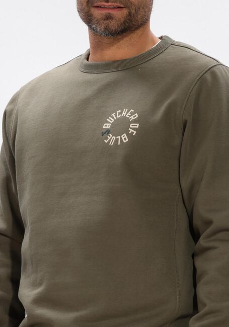 Olive BUTCHER OF BLUE Pullover ARMY CIRCLE CREW - large