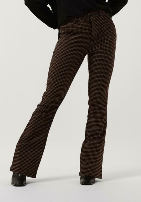 Braune MINUS Schlaghose CARMA CHECK FLARED PANTS - large